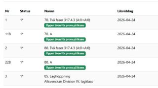 Tjoho!! Vår hopptävling blir av tack vara Roslagens Rid- och körklubb! Vi kommer att hålla till på deras anläggning Lovisedalsgård i Rö! Perfekt väder för tävlingar med 15 grader! Anmäl dig nu och välkommen till Wenngarns Ryttarförening
P.S Fina hederspriser och sponsorer i klasserna! Ingen efteranmälningsavgift!
https://tdb.ridsport.se/meetings/82521